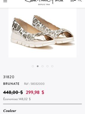 Brunate Women’s Metallic Silver Peep-Toe Wedge Flats (size 41 = 10.5 - 11 US)